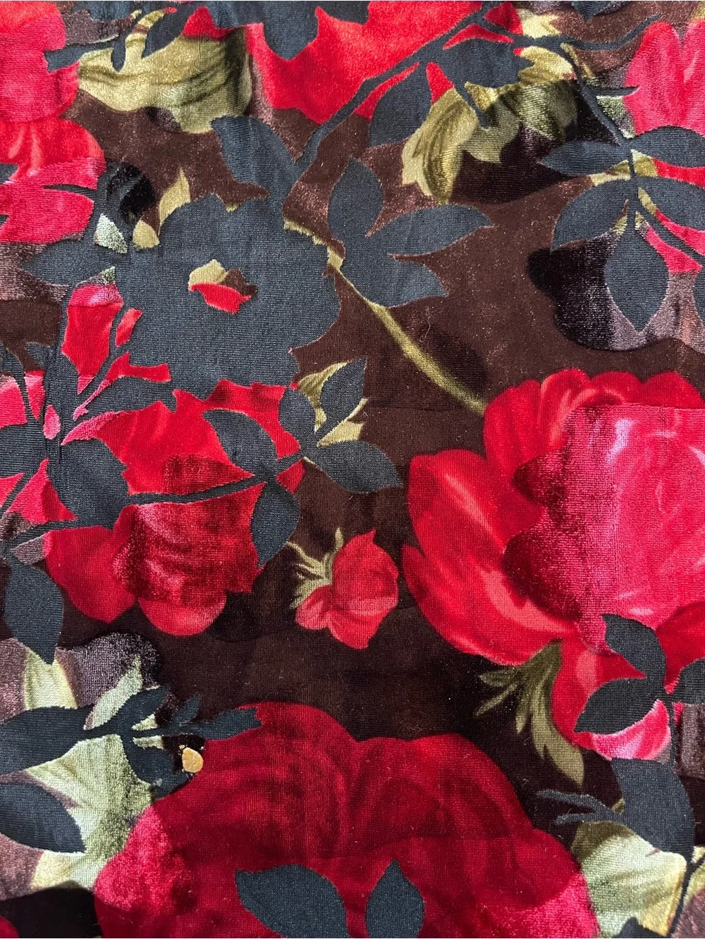 VINTAGE Carolyn Strauss whimsy goth velvet floral maxi skirt